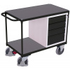 Variofit Dielenský vozík, 4 zásuvky, Variofit, do 500 kg, š x h x v: 119 x 60 x 93 cm, modrá/antracit Farba: antracit RAL7016