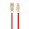 GEMBIRD Kabel CABLEXPERT USB 2.0 AM na Type-C kabel (AM/CM), 1m, pogumovaný, červený, blister, PREMIUM QUALITY