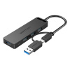 Vention CHTBB hub USB 3.2 Gen 1 (3.1 Gen 1) Type-A + Type-C 5000 Mbit/s Čierna (CHTBB)