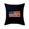 Americká vlajka stará - Vankúš 50x50 - 50x50 - Vrátane výplne ( Čierna )