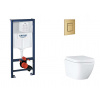 Grohe Rapid SL Set predstenovej inštalácie, klozetu, dosky SoftClose a tlačidla Skate Cosmopolitan, Triple Vortex, kefovaný Cool Sunrise SANI11BB4126-GR