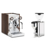 Biepi Sara PID, white/wood + Rocket Espresso GIANNINO, chrome/black