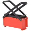 vidaXL Lis na papierové brikety, oceľ 34x14x14 cm, čierno červený - Červená - 79028-33471