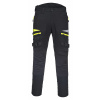 PORTWEST DX4 WORK DX449 / Strečové pracovné nohavice, reflexná páska, skrátené - čierna UK 33/EU 48