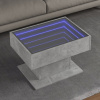 zahrada-XL Konferenčný stolík s LED betónový 70x50x45 cm kompozitné drevo 847535