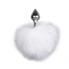 Zástrčka Bunny Tail No. 1 - strieborná/biela