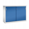 Skriňa Acurado - Sideboard, posuvné dvere, 1600 x 500 x 1200 mm, sivá/modrá