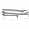 vidaXL Denná posteľ s matracom 90x200 cm, sivá, borovicový masív - Sivá - 108556-187417