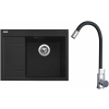Set Sinks G20574 (dřez Rim 650 P Metalblack 74 pravý + baterie Elasta Nerez/Černá)