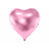Party Fóliový balón srdce 45 cm – svetloružový metalický