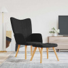 zahrada-XL Relaxačné kreslo s podnožkou, čierne, látka 327936