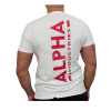 Alpha Industries BACKPRINT T tričko pánske white/red Veľkosť: L, Farba: biela