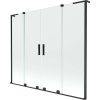 Mexen Velar L Duo, 2-krídlová posuvná vaňová zástena 200 x 150 cm, 8mm číre sklo, čierna matná, 896-200-003-02-70