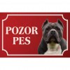 Americký bulteriér - Kovová tabuľka POZOR PES
