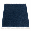 Eoshop Koberec BERBER čtvercový 9000, tmavě-modrý - střapce, Maroko Shaggy (Velikost: 160x160 cm)
