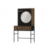 Textilomanie Toaletný stolík so zrkadlom a zásuvkou MEORATI 155x85cm, čierna/dub artisan