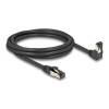 Delock - Patch kabel - RJ-45 (M) dolů zahnutý do RJ-45 (M) rovné - 2 m - 6.2 mm - S/FTP - CAT 8.1 - neobsahuje halogen, provedení bez hrbolků - černá
