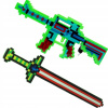 MINECRAFT PUŠKA Z HRY DIAMANTOVÁ PIŠTOĽ SVIETI LED ZVUK HUDBY