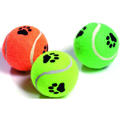 Karlie Hračka pes Míč tenisový pískací s tlapkou 6cm 3ks