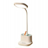 Platinet stolná LED lampa 5W, integrovaná batéria 2400mAh, USB port, biela (PLADLL008BL)