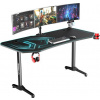 ULTRADESK Herný stôl FRAG XXL BLUE, 160 x 75 cm, 75 cm, držiak nápojov a slúchadiel, stojan BEAM, s celoplošnou XXL podložkou pod UDESK-FX-BL