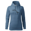 Evolúcia parašutista zoskok - Mikina dámská Cape s kapucí - S ( Denim )