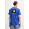 Bavlnené tričko The North Face Redbox pánske, modrá farba, s potlačou, NF0A87NPEF11 S