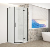 Gelco TRINITY BLACK štvrťkruhová sprchová zástena 900x900mm, matné sklo, pravá GT6590MR-B