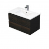 Swiss aqua technologies Koupelnová skříňka s umyvadlem SAT Cube Way 80x47,5x46 cm hnědá mat CUBE3D802ZHMOD