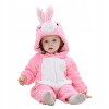 Detská kombinéza - Oblek pre tých, biele, ružové (Pjama onesie Cover pre deti Rabbit 90)
