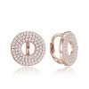MINET JMAS0314RE00 - MINET Luxusní rose gold kruhové stříbrné náušnice s bílými zirkony