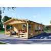 Chata s terasou 44+44mm (4 izby / 42 m²) (kód: 5CHT4444) (Zrubová chata)