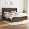 vidaXL Boxspring posteľ s matracom tmavohnedá 160x200 cm látka - Hnedá - 116045-63545
