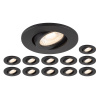 SLV Sada svítidel LED 12x8W 2700 - 6000K černá downlight výklopné 38° IP20