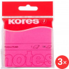 KORES 75 × 75 mm, 100 lístkov, ružový neón – balenie 3 ks