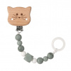 Lässig BABIES Soother Holder Wood/Silicone Little Chums cat