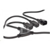 PremiumCord Kabel síťový 230V, Y-kabel prodlužovací M-2x F kpsy