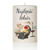 Dekoračná palmová sviečka - Najlepší lekár 9 - Valec - 20cm / 7,5 cm - 800g