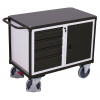 Variofit Dielenský vozík, 4 zásuvky a skrinka, Variofit, do 500 kg, š x h x v: 119 x 60 x 93 cm, modrá/antracit Farba: antracit RAL7016