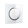 Elhard Vypínač Rondo Glass č.1 so skleneným rámčekom, biely - kompletný RG5101W