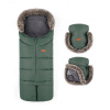 Petite&Mars Zimný fusak Arctic 4v1 + rukavice na kočík Furry Veritable Khaki