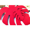 Podložka na stôl - Nepravidelné plstené prestieranie 27 x 30 cm (Monster Leaf - Felt Serve 300 mm - červená)