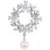 Gaira brošňa Kvety s perlou 312118-23 strieborná