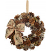 Veniec MagicHome Vianoce, prírodný, závesný, s mašľou, 30 cm