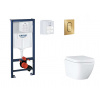 Grohe Rapid SL Set predstenovej inštalácie, klozetu, dosky SoftClose a tlačidla Arena Cosmopolitan S, Triple Vortex, kefovaný Cool Sunrise SANI11BB4129-GR