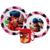 Stor Súprava plastového riadu Čarovná lienka Miraculous Ladybug s hrnčekom 3 diely