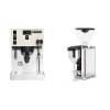 Rancilio Silvia PRO X, white + Rocket Espresso GIANNINO, chrome/black