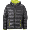 DAIBER JN 1060 / Pánska ľahká páperová bunda s kapucňou - carbon/acid yellow L
