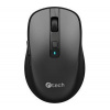 C-TECH myš WLM-19 Dual mode, bezdrátová, BT5.0 + 2,4GHz, 1600DPI, 6 tlačítek, USB nano receiver, černá
