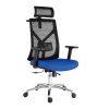 Kancelárska ergonomická stolička Neoseat DIBERTI — čierna/modrá, nosnosť 150 kg